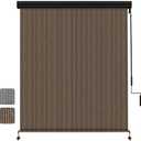 Shade&Beyond Outdoor Premium Roller Shades 8' W x 8' H with Valance, Exterior Roll Up Blinds Shade Cloth for Patio Porch Pergola, Mocha