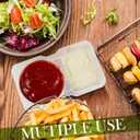 25 Pcs Pack Snack Containers with Lids, 5 oz Double Compartment Plastic Food Containers, Portable Divided Snack Cups for School, Office, Meal Prep, Sauces, Dips, On-the-go Camping (Clear)