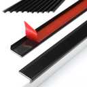 Jiekayi 10 Pack 12 Inch Peel and Stick Metal Tile Edge Trim, Edge Trim for Decorative Kitchen Backsplash Fireplace, Furniture, Picture, Mirror Frame Border (Black)