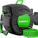 Retractable Garden Hose Reel,1/2 in x 100ft (Green) Wall Mounted Hose Reel, with 12- Function Sprayer Nozzle, Any Length Lock/Slow Return System/Wall Mounted/180Swivel Bracket