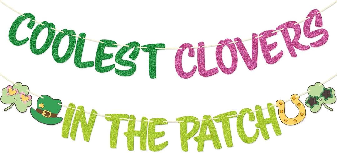 2 x St. Patrick's Day Decoration - The Cutest Clovers in the Patch Banner, St Patricks Day Classroom Decorations, March Bulletin Board Decorations