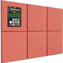 Hsurbtra Cork Board for Wall 24 x 18 Inch, 6 Pack Felt Bulletin Notice Board with Pushpins for Office Home School Farmhouse Wall Decor, Orange