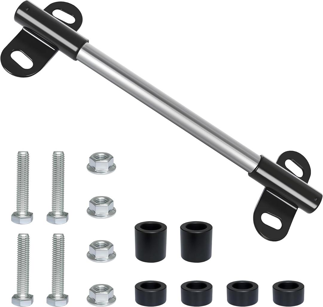 5/8" Hole Wheelbarrow Axle Bracket Set Heavy-Duty Wheelbarrows Spare Parts 10 inch Fit for Wheelbarrows axles and 3.3 x 2.1 inch Brackets with POM spacers Bolts and Nuts