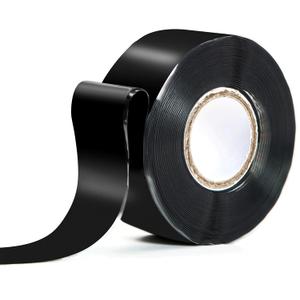 Waterproof Silicone Tape 1 in x 16.5 Ft Extra Strong Waterproof Rubber Leak Proof Sealing Tape Silicone Rubber Self-amalgamating Tapes for Emergency Pipeline Repair Cable Bandage Tool Fixing (0.8mm Thickness)