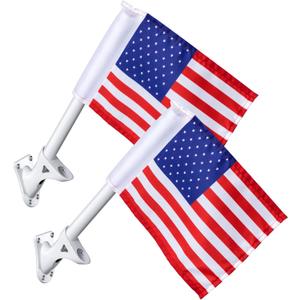 Peryiter 2 Sets American Flag Swing Set American Flag for Playset with Pole Playset Accessories 4th of July Decorations and Treehouse Playhouse Backyard Decorations