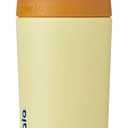 Owala Kids Flip Insulated Stainless-Steel Water Bottle with Straw and Locking Lid, 14-Ounce, Orange/Yellow (Misty Horizon)