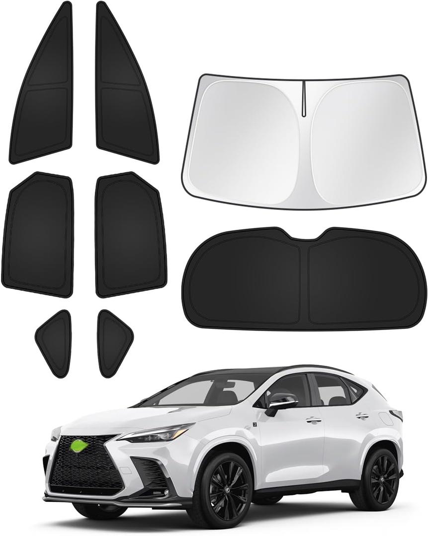 Canvcle Sunshades for Lexus NX 2022-2025 2026 Accessories Windshield Sun Shade Side Rear Window Shade Cover Sun Visor Shield Privacy Protection Keep Vehicle Cool Black 8PCS