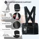 Back Brace for Men Lower Back Heavy Lifting with Suspenders, Back Support Belt for Work, Lower Back Brace with Lumbar Support for Back Pain Relief, Construction Warehouse Moving Belt, Size M