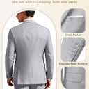Men's 3 Piece Slim Fit Suit Set, Jacket Vest and Pants for Men (Gray, 5XL)