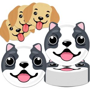 40Pcs Dog Birthday Decorations Pawty Birthday Plates and Napkins Set Supplies for Baby Shower Dog puppy Party Decorations