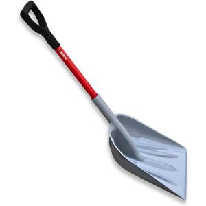 TABOR TOOLS Snow Scoop with Fiberglass Handle, 15 Inch Wide Blade, Large Snow Shovel and Mulch Scoop with Comfortable D Grip Handle. J218A. (Snow Scoop, Short 26 Inch Handle)