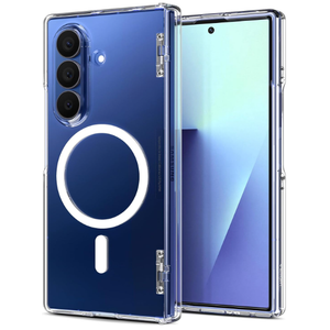 Spigen for Galaxy Z Fold 7 Case, Ultra Hybrid Pro MagFit [Anti-Yellowing] [Fast Wireless Charging/Hinge Protection] - Clear White 