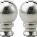 2 Pieces Lamp Finials, Nickel Finial for Lamps, Lamp Shade Nut Screw Cap, Metal Knob Topper Finial, for Decorative Replacement DIY Table or Floor Light Lampshade Holder Harp Adapter (1.5inch Tall Metal)
