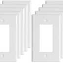 Single Light Switch Cover Wall Plate for Decorative Light Switches Smart Switch Dimmers GFCI Receptacle USB Outlet 1-Gang Electrical Faceplate White (12-Pack)