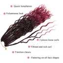 Burgundy Crochet Braids 12 Inch 7 Packs Goddess Box Braids Crochet Hair Omber Red Boho Crochet Braids with Curly Ends Synthetic Bohemian Braiding Hair Extensions (1B/Bug)