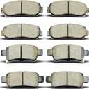 8PCS Ceramic Front Rear Brake Pads Replacement Kit Fits For Honda Odyssey 2005 2006 2007 2008 2009 2010 (D1089 D1088)