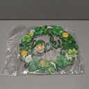 Yalikop St Patrick's Day Wreath for Front Door Wooden Door Decoration Sign Lucky Shamrock Wall Sign Irish Welcome Saint Patricks Day Hanging Decor Hanger for Party Outdoor Indoor
