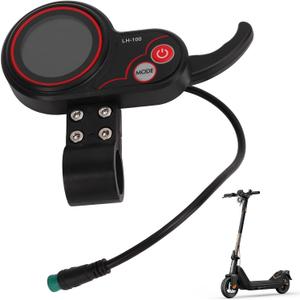 5PIN 36V Electric Scooter LCD Display Meter, 22.2mm/0.87in LH-100 Electric Bike Thumb Throttle with LCD Display Water Proof Connector Control Panel for 24V 36V 48V 60V