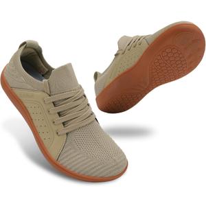 relxfeet Men's Barefoot Shoes Minimalist Cross-Trainer Shoes Wide Toe Walking Shoes Zero Drop Sole Trail Running Sneakers (Brown)