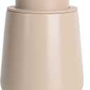 BosilunLife Hand Soap Dispenser - Ceramic Dish Soap Dispenser for Bathroom 12ounce Refillable Liquid Hand Wash Dispenser for Essential Oil, Lotion Soap, Khaki