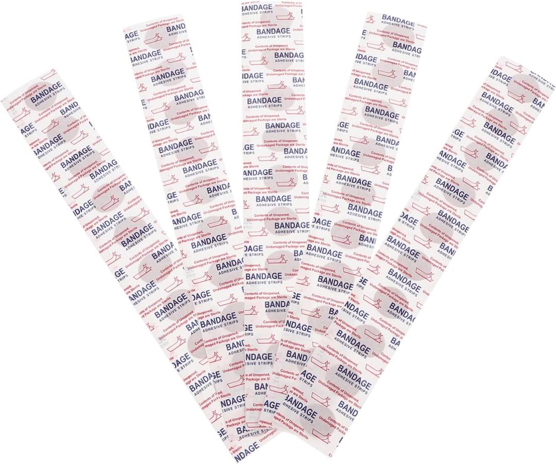 Hemoton Finger Tape 50pcs Fabric Bandages with Non Stick Pad for Wounds Care Toe Finger Bandages