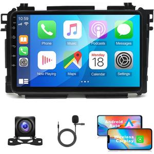 Android 13 Car Stereo for Honda Vezel HRV 2014-2019 with Wireless Carplay & Android Auto, 5G WiFi, 9" 1080P Touch Screen GPS Navi Head Unit, FM Radio, Bluetooth 5.0, Mirrorlink,2GB+32GB