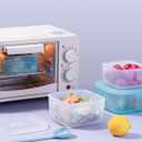 OTB Set of 2 Reusable Silicone Containers Clear, Nesting Leak-free Silicone Food Storage Boxes, BPA Free, Airtight, Dishwasher and Freezer Safe