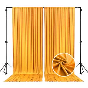 10 x 7 Feet Yellow B Backdrop Curtain for Partie, Background Curtains for Photoshoot, Birthday, Wedding, Halloween, Thanksgiving, Christmas, New Year Party Decorations 5Ft x 7Ft, 2 Panels