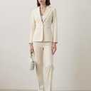 Women's 2 Piece Suit One Button Dressy Blazer Pants Suit Set Business Casual Outfits, Size M