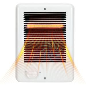 Upgraded CSC151TW In Wall Heater  1500 Watts, 5120 BTU, 120 Volts, Built-In Thermostat, Fast-Heating Complete Unit, Electric Wall Heater for Indoor Rooms & Bathrooms