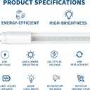 JESLED 4 Pack T8 LED Bulbs 4 Foot, 14W 2450LM 6000K Super Bright, Type A+B 4FT LED Bulbs, Fluorescent Tubes Replacement, Plug & Play or Ballast Bypass, Clear Cover