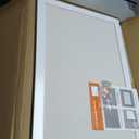 White Cork Board Bulletin Board with Linen, Wood Framed 30" x 20" Corkboard, Office Board for Wall Decor, Wall Mounted Pin Board Picture Board with 20 Pushpins for School, Home & Office