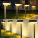 8 Pack Solar Pathway Lights Outdoor, Bright LED Solar Landscape Lights, Waterproof Solar Garden Lights for Yard, Patio, Walkway, Lawn, Driveway(Warm White, 8 Pack)