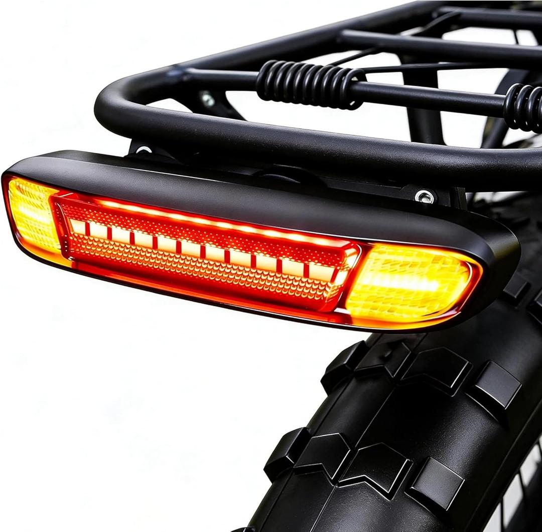 Bike Tail Light, Red & Yellow Dual Flash Warning & Fog Light, 6 Modes USB-C Rechargeable, 24H Runtime, 400 Lumen LED Bicycle Light, IPX6 Waterproof for Commuting & Night Riding