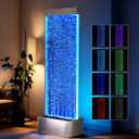 Jocoevol Bubble Wall Waterfall Fountain, Acrylic Floor Standing Water Wall
63.4" x 19" Indoor Water Fountains with Changing LED Color Lights Remote Control, Housewarming, Home, Wall Decor