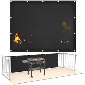 Fireproof Grill Heat Shield to Protect Deck Fence from Grill Heat, Heat Shield for Wood Stove, Stove Wall Protector Fridge, BBQ Grill Mat Accessories Compatible with Blackstone, 3'x4'
