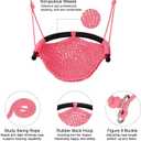 JKsmart Swing Seat for Kids Heavy Duty Rope Play Secure Children Swing Set,Perfect for Indoor,Outdoor,Playground,Home,Tree,with Snap Hooks and Swing Straps,440 lbs Capacity,Pink