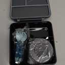 Bento Lunch Box Set for Kids with 8oz Soup Thermo, Leak-Proof Lunch Containers with 4 Compartment, Kids Thermo Hot Food Jar and Insulated Lunch Bag for Kid to School-Black