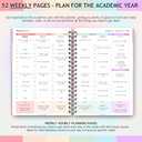 20252026 Academic Planner  Weekly Hourly Time-Blocking Planner with Monthly & Annual Calendars  A5 Size  Soft Touch Cover  Premium 120gsm Paper  100-Page Student Organizer for School Year | Colorful