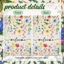 2 x Spring Welcome Floral Garden Flag, 12.5x18 Inch Double Sided Summer Flower Yard Flag, Outside Outdoor Seasonal Burlap Funny Flowers Flags Home Patio Decoration