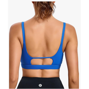 RUNNING GIRL Sports Bras for Women,Square Neck Sports Bra Medium Support Yoga Bra Workout Crop Top with Removable Cups Large,  Brilliant Blue 