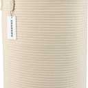 XUANGUO Cotton Rope Laundry Basket Hamper for Clothes Woven Storage Basket for Living Room Bedroom Boho Tall Rope Baskets for Blanket Toys Pillow Towels Baby Nursery Hamper Bin beige (Regular)