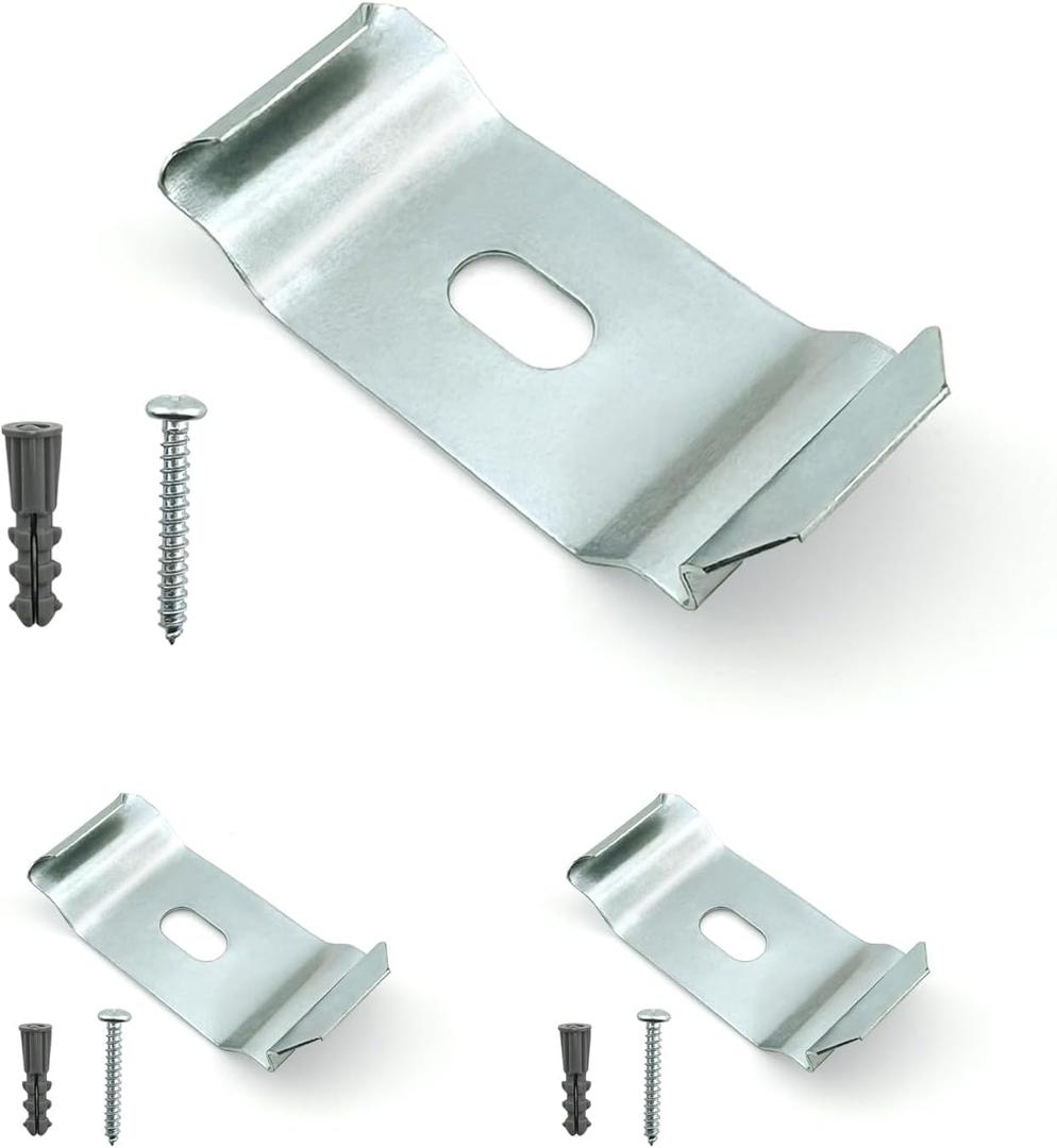 Amazing Drapery Hardware Vertical Blind Bracket Clips for 1-1/2 Inch Headrail with Mounting Screws and Plugs - 3 Pack