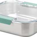 Smash Microwave Safe Stainless Steel Lunch/Sandwich/Meal Box, Sage