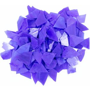YINBEILIXU Irregular Stained Glass Scraps Mosaic Tiles Pieces 1-3cm Broken Glass Pieces Shapes for Crafts,Fusing,DIY Resin Art, Mosaic Making Projects,Frames,Aquarium Gravel,410g/14.5oz (Cobalt Blue), 0.4-1.2 inches