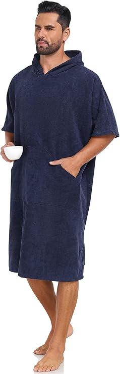 VintageClothing Surf Poncho Changing Robe with Hood, Men Women Thick Quick Dry Microfiber Wetsuit Changing Towel XL