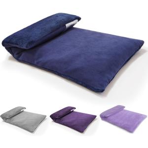 Microwavable Heating Pad with Washable Cover 13x7 Inch Flaxseed Microwave Hot Pack, Lavender Scent, Moist Warm Compress for Relaxation, Non-Electric & Portable (Blue)