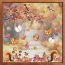 2 x ZAWE 9 Sheets Fall Window Clings Squirrels Birds Pumpkins Leaves Acorns Double-Sided Window Decals Stickers for Autumn Thanksgiving Party Home Classroom Office Decorations