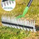 Thatch Rake, 67" Garden Dethatcher Rakes for Lawns Heavy Duty, 2-in-1 Metal Rake with Double-Sided Head, Manual Thatching Garden Tool for Dead Grass Moss Remove, Loosen Soil, Laying Sod, Yard Thatcher
