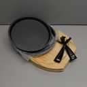 ZALIR 2 Set Sizzling Steak Plates, Iron Steak Plate with Wooden Tray and Heatproof Clip, Round Fajita Plate for Grilling and Teppanyaki, Easy to Clean